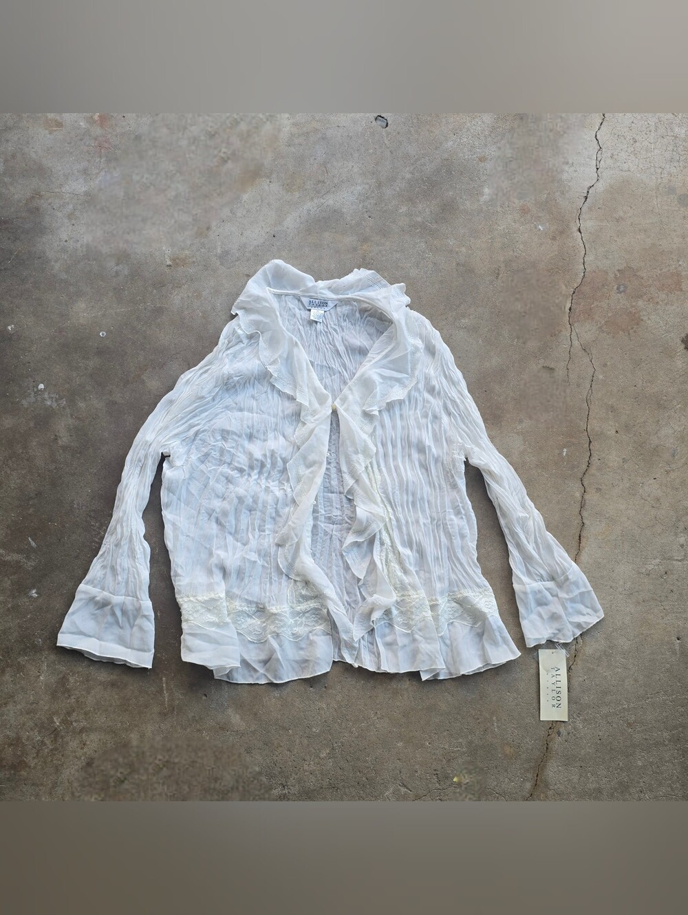 vtg y2k beaded lace fairy flutter Whimsy top